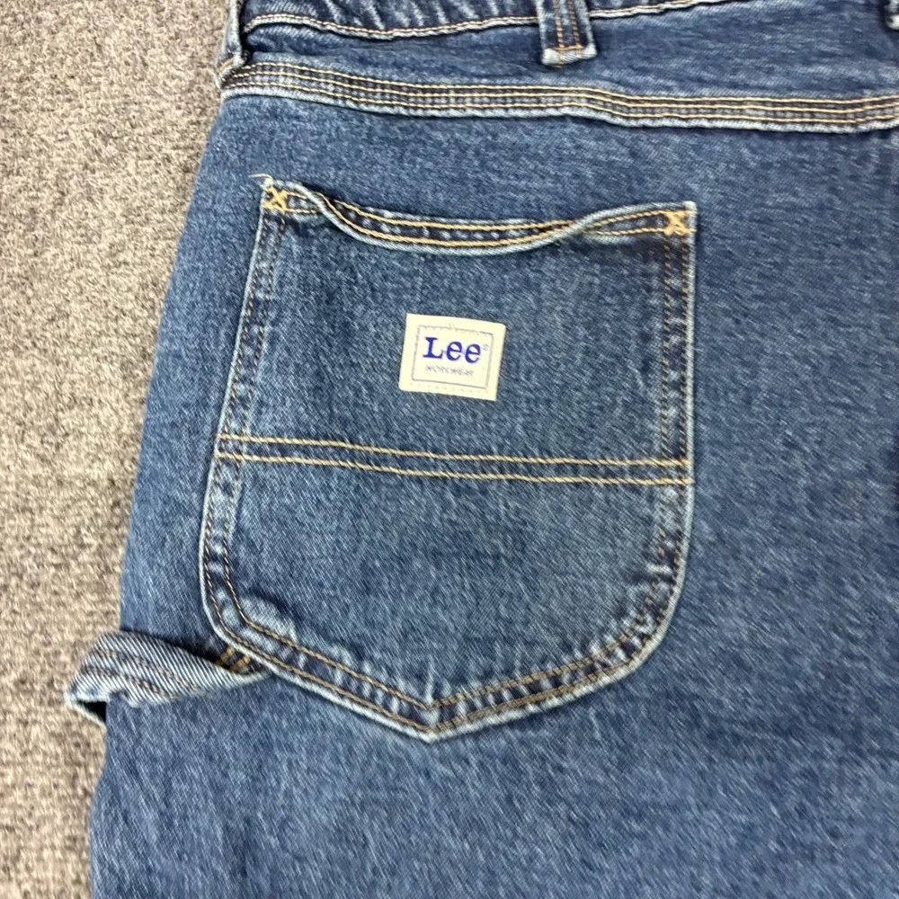 VTG Lee Workwear Carpenter Jeans Mens Size 40x29 Denim Straight Leg Hammer Loop